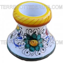 Toothpick Holder Deruta majolica ceramic hand painted Raphaelesque decoration