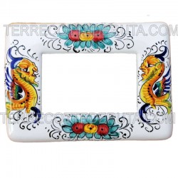 placca copri interruttori ceramica maiolica raffaellesco