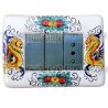 placca coprinterruttori ceramica maiolica Deruta