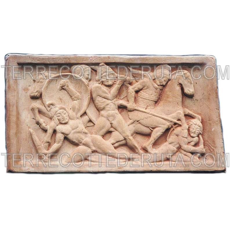 Pannello Terracotta Con Arcieri Cm. 70 x 40