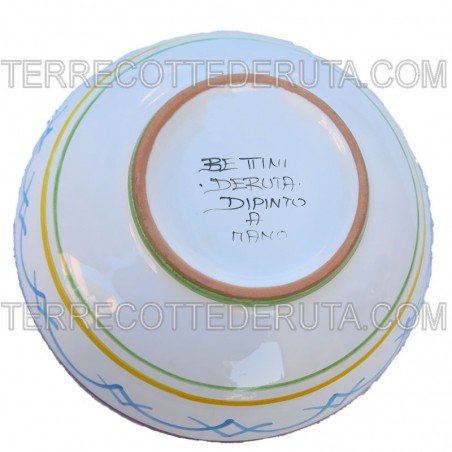Salad bowl majolica ceramic Deruta blue Positano