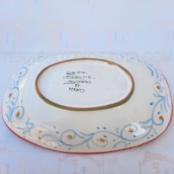 Oval bread bin majolica ceramic Deruta dark red Positano