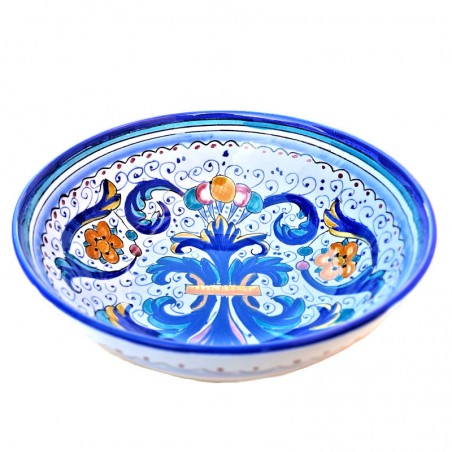 Salad bowl majolica ceramic Deruta rich Deruta blue