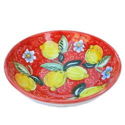 Ciotola ceramica maiolica Deruta Positano rosso