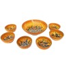 Bowl table Set 7 PCS ceramic majolica Deruta olives