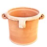 Cylindrical terracotta vase cm27/31 with perforated curls handmade