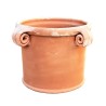 Cylindrical terracotta vase cm27/31 with perforated curls handmade