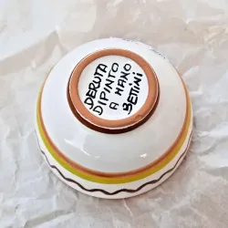 Small salad bowl majolica ceramic raphaelesque