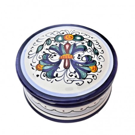 Portagioie ceramica maiolica Deruta ricco Deruta blu
