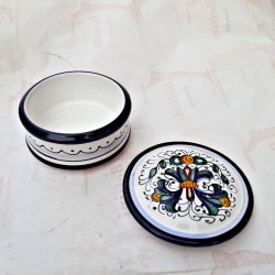 Jewelery box majolica ceramic Deruta rich Deruta blue