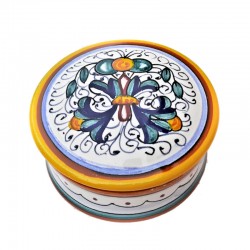 Jewelery box majolica ceramic Deruta rich Deruta yellow