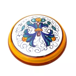 Portagioie basso ceramica maiolica Deruta ricco Deruta giallo