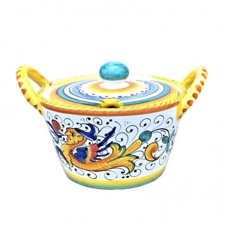 Formaggiera ceramica maiolica Deruta raffaellesco