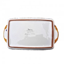 Oven tray majolica ceramic Deruta colored arabesque