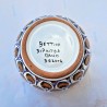 Deruta majolica vase holder hand painted green peacock feathers decoration