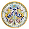 Wall plate majolica ceramic Deruta raphaelesque rosone