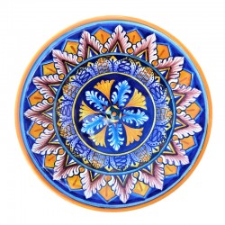 Wall plate majolica ceramic Deruta geometric Todi