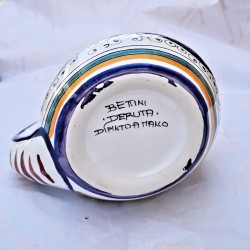 Brocca gallo ceramica maiolica Deruta ricco Deruta blu