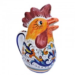 Brocca gallo ceramica maiolica Deruta ricco Deruta blu