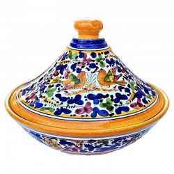 Tajine ceramica maiolica Deruta dipinto a mano decoro Arabesco colorato