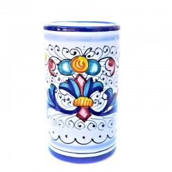 Portapenne ceramica maiolica Deruta ricco Deruta blu