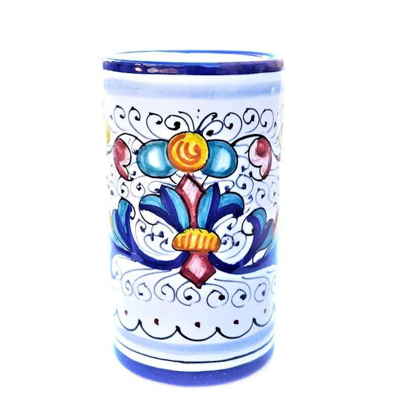 Pen holders majolica ceramic Deruta rich Deruta blue Pen holders majolica ceramic Deruta rich Deruta blue
