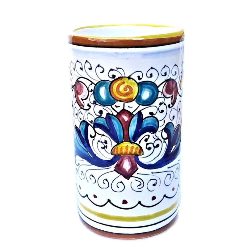 Pen holders majolica ceramic Deruta rich Deruta yellow Pen holders majolica ceramic Deruta rich Deruta yellow