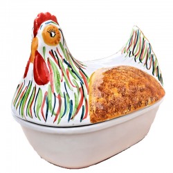 Chicken cooker Deruta majolica ceramic for oven hand painted