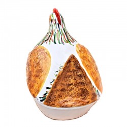 Pirofila cuocipollo ceramica maiolica Deruta da forno dipinto a mano