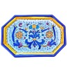 Vassoio ottagonale ceramica maiolica Deruta ricco Deruta blu