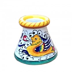 Toothpick Holder Deruta majolica ceramic hand painted Raphaelesque decoration