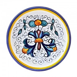 Piatto piccolo da parete ceramica maiolica Deruta ricco Deruta blu