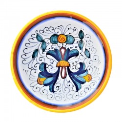 Piatto piccolo da parete ceramica maiolica Deruta ricco Deruta giallo