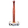 Roll holder with wood majolica ceramic Deruta raphaelesque