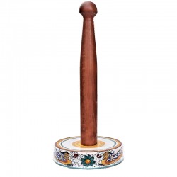 Portarotolo cucina ceramica maiolica Deruta raffaellesco