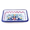 Portasapone rettangolare ceramica maiolica Deruta ricco Deruta blu