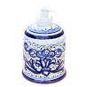 Portasapone liquido ceramica maiolica Deruta ricco Deruta blu monocolore