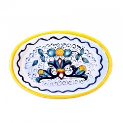 Portasapone ovale ceramica maiolica Deruta ricco Deruta giallo