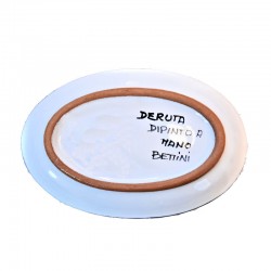 Oval soap dish majolica ceramic Deruta rich Deruta red single color