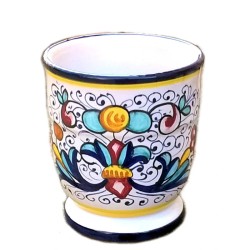 Toothbrush holder majolica ceramic Deruta rich Deruta blue
