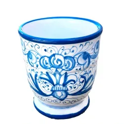 Toothbrush holder majolica ceramic Deruta rich Deruta turquoise