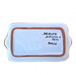 Rectangular tray 18x10 majolica ceramic Deruta raphaelesque