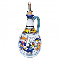 Oliera con manico ceramica maiolica Deruta ricco Deruta blu