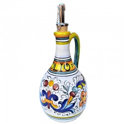 Oliera con manico ceramica maiolica Deruta ricco Deruta giallo