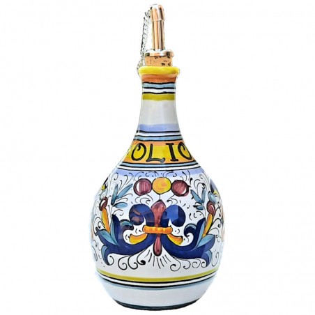 Cruet majolica ceramic Deruta rich Deruta yellow