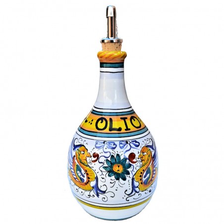 Cruet majolica ceramic Deruta raphaelesque