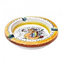 Posacenere rotondo ceramica maiolica Deruta raffaellesco