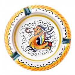 Round ashtray majolica ceramic Deruta raphaelesque