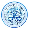 Sottobicchiere ceramica maiolica Deruta ricco Deruta turchese monocolore