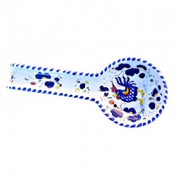 Spoon rest majolica ceramic Deruta blue rooster Orvietano